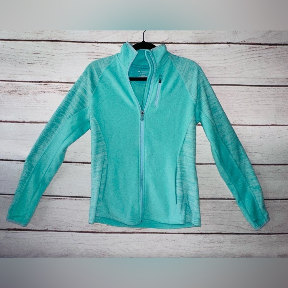 Tek Gear Women’s Full-Zip Fleece Jacket – Turquoise – Size M Casual Office Cozy - Picture 2 of 8